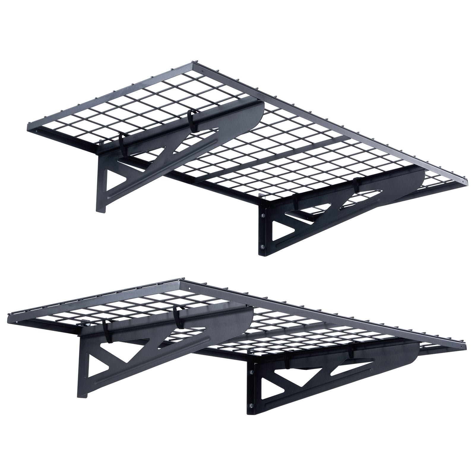 VEVOR Garage Storage Shelving, 2 Pack, 4 x 2 ft Heavy Duty Garage Shelves Wall Mounted, 502 lbs Load Capacity(Total) Garage Storage Rack Floating Shelves, Suitable for Shop, Shed, Garage Storage 