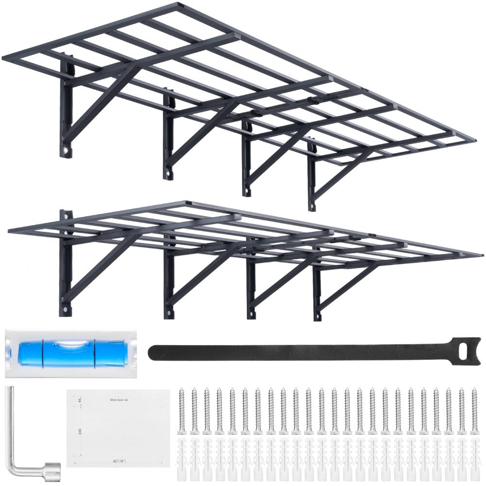 VEVOR Garage Storage Shelving, 2 Pack, 6 x 2 ft Heavy Duty Garage Shelves Wall Mounted, 1600 lbs Load Capacity(Total) Garage Storage Rack Floating Shelves, Suitable for Shop, Shed, Garage Storage 