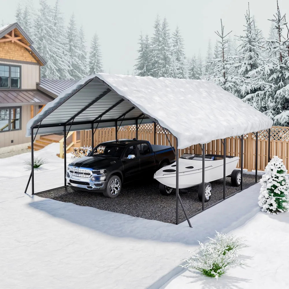 VEVOR Metal Carport 20 x 24 ft Outdoor Car Shelter Garage for Boats Heavy Duty