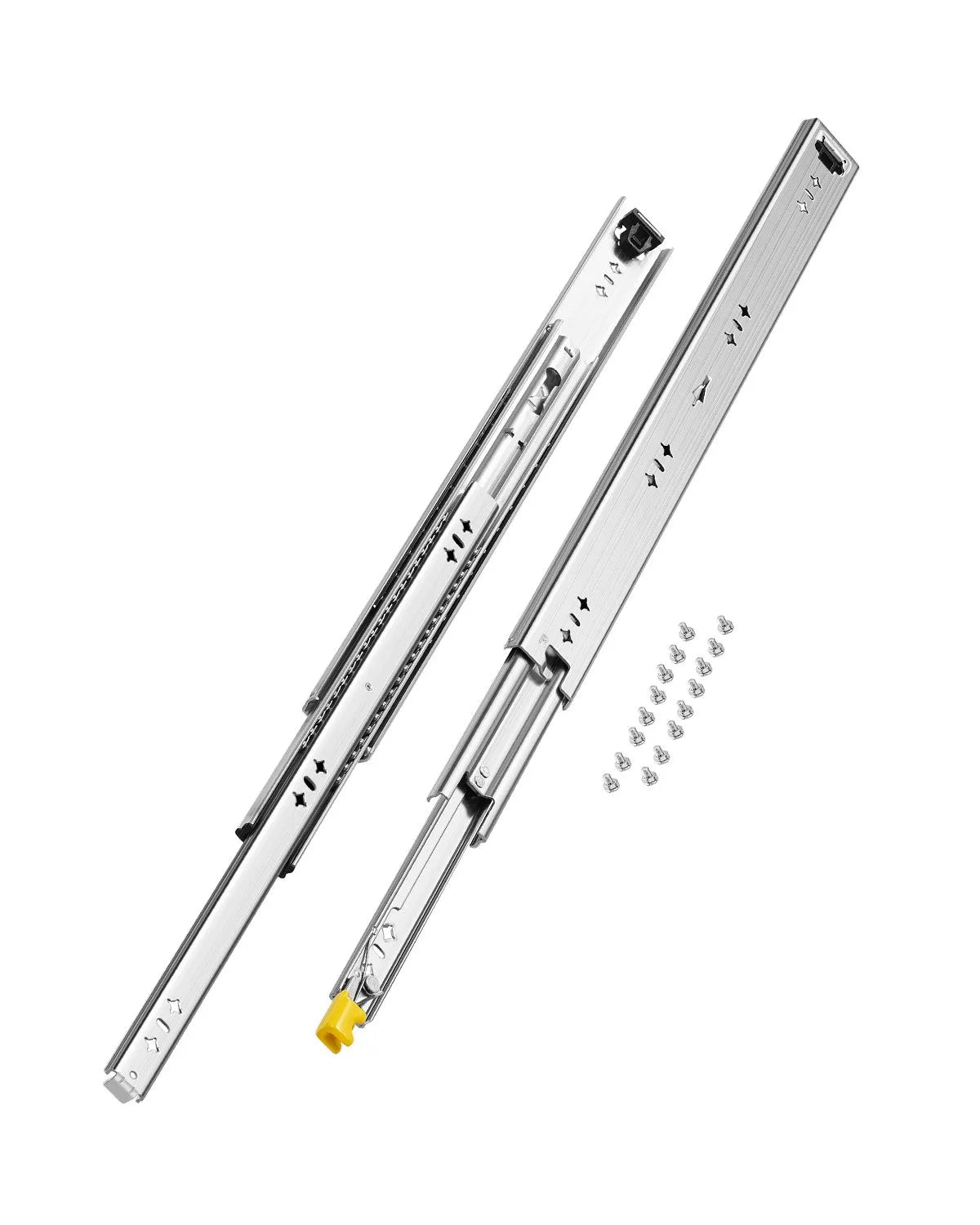 VEVOR 1 Pair Full Extension Drawer Slides 16 18 20 24 30 35 37.4 59 24 32 36 40 48 60 in, 250 lbs Load Capacity Locking Drawer Slides, Ball Bearing with Lock Side Mount Drawer Slide Rail 