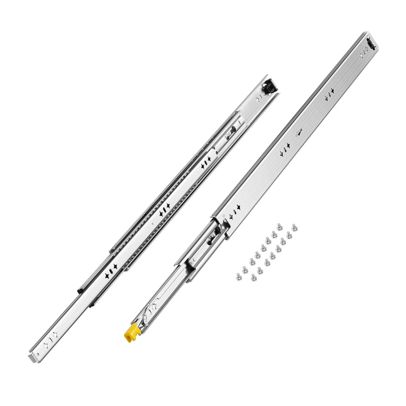 VEVOR 1 Pair Full Extension Drawer Slides 16 18 20 24 30 35 37.4 59 24 32 36 40 48 60 in, 250 lbs Load Capacity Locking Drawer Slides, Ball Bearing with Lock Side Mount Drawer Slide Rail 