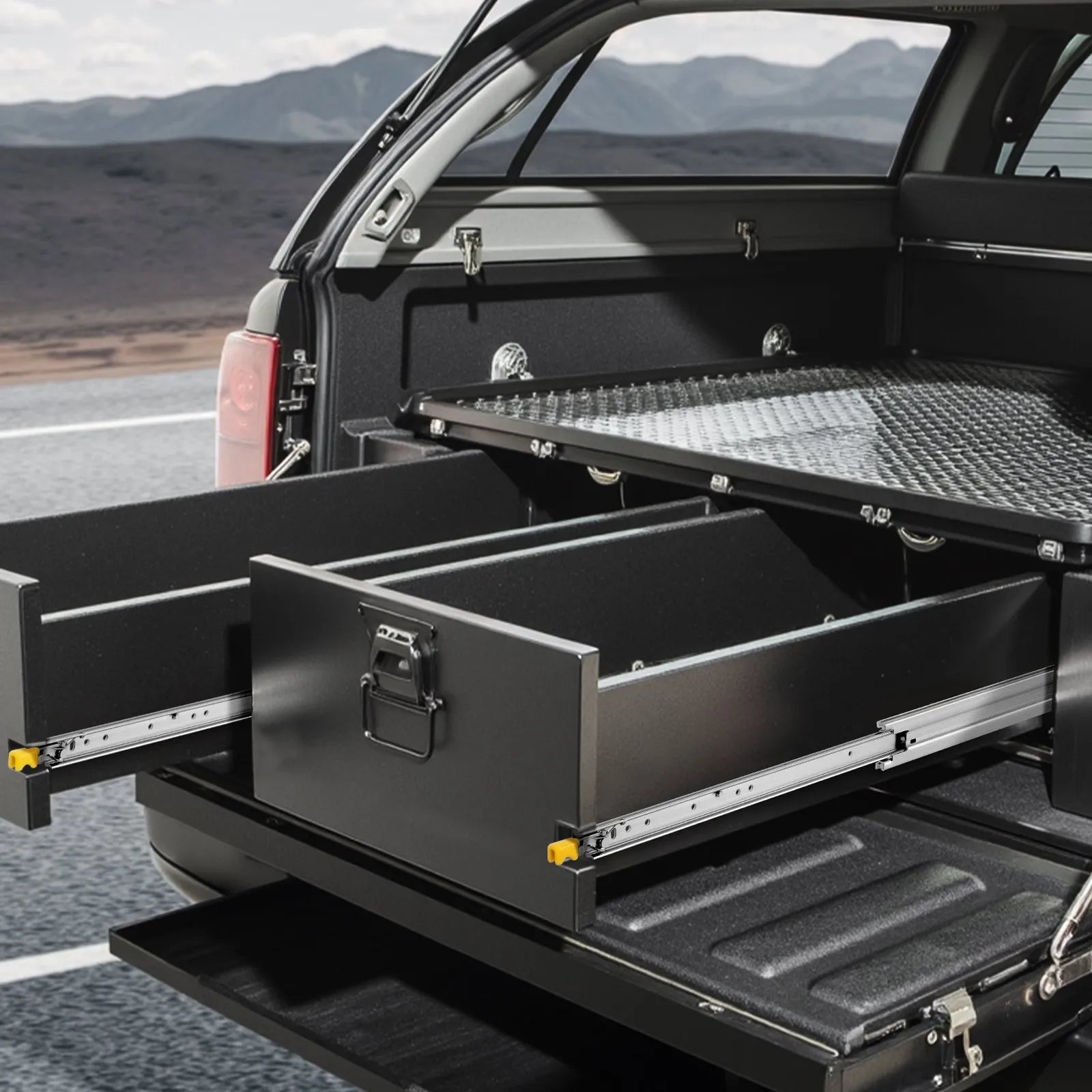 VEVOR 1 Pair Full Extension Drawer Slides 16 18 20 24 30 35 37.4 59 24 32 36 40 48 60 in, 500 lbs Load Capacity Locking Drawer Slides, Ball Bearing with Lock Side Mount 