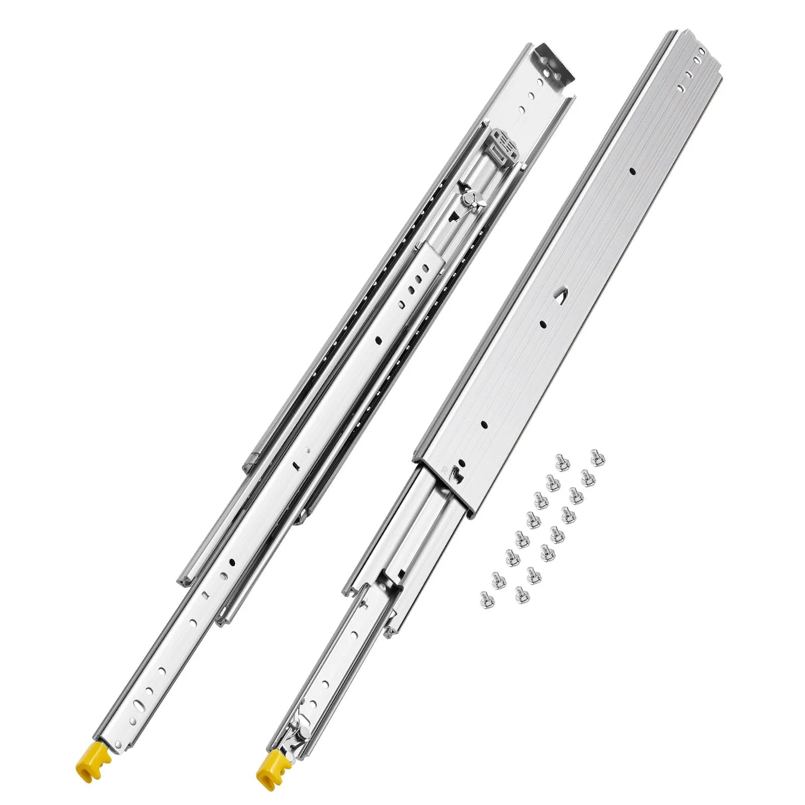 VEVOR 1 Pair Full Extension Drawer Slides 18 20 22 28 30 32 36 38 40 44 48 52 56 60 in, 500 lbs Load Capacity Locking Drawer Slides, Ball Bearing with Lock Side Mount Drawer Slide Rail 