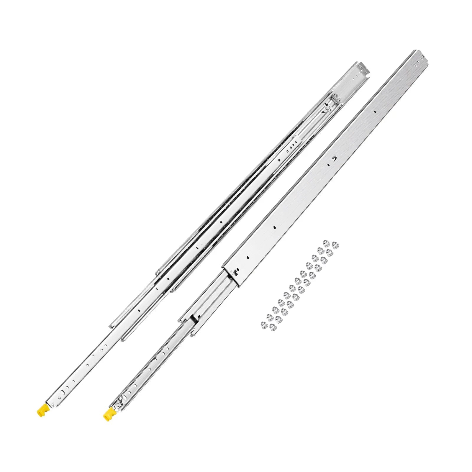 VEVOR 1 Pair Full Extension Drawer Slide Rails 18–60 in, 500 lbs Heavy-Duty Load, Locking Ball Bearing Side Mount 