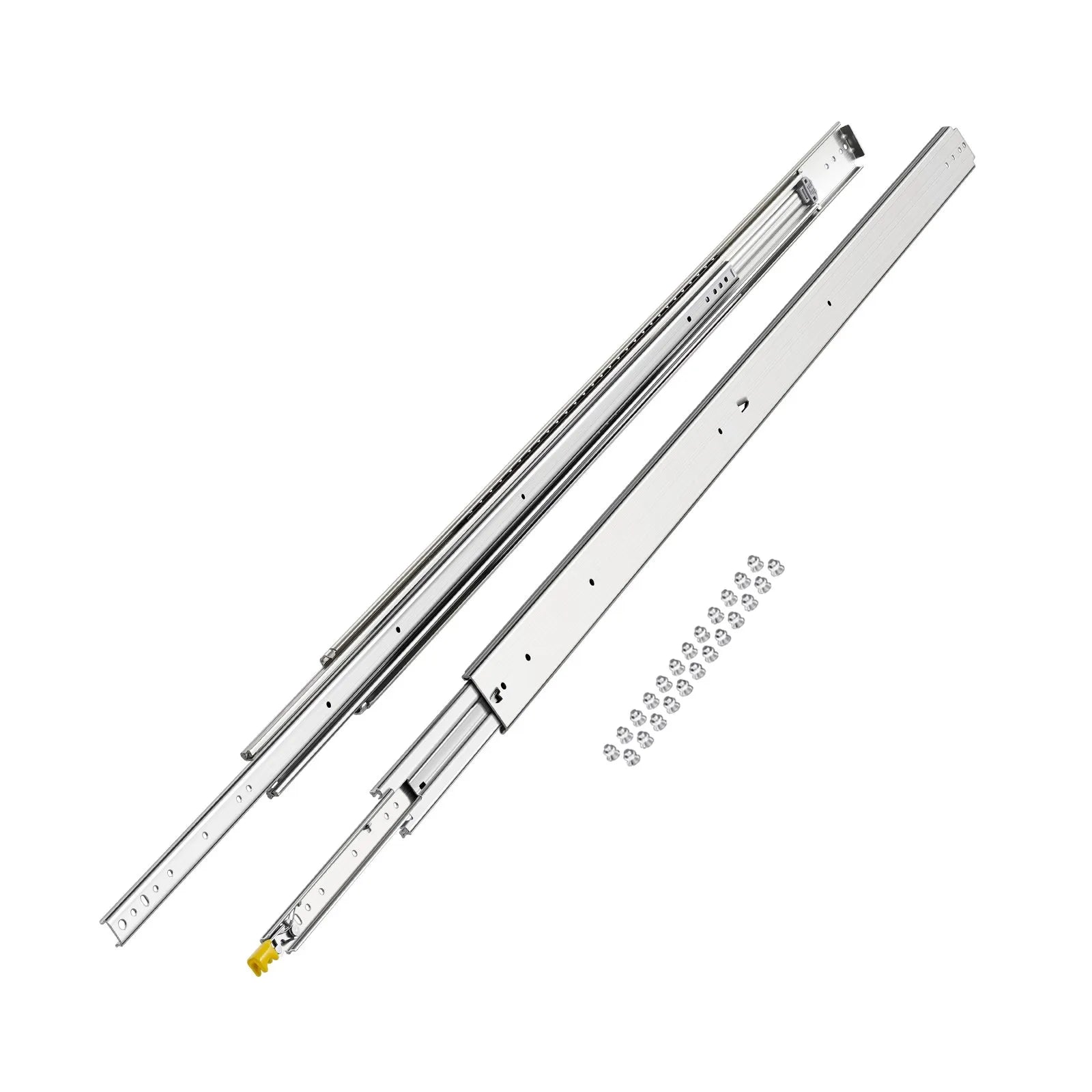 VEVOR 1 Pair Locking Full Extension Drawer Slides, 16–60 in Sizes, 500 lbs Heavy-Duty Ball Bearing Side Mount Rails 