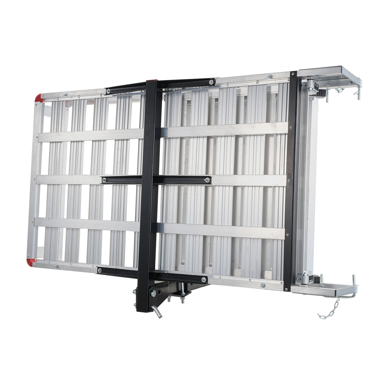 VEVOR Hitch Mount Wheelchair Carrier 47.2" x 27.6", 500LBS Mobility Scooter Carrier with Folding Ramp, Aluminum Trailer Hitch Rack Basket with Stabilizer, Straps, Fit 2" Hitch Receiver for SUV Van Car 