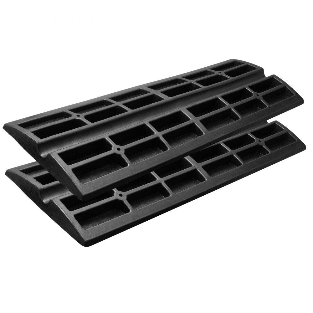VEVOR Rubber Curb Ramp for Driveway 2 Pack, 15T Heavy Duty Sidewalk Curb Ramp, 2.6" Rise Height Cable Cover Curbside Bridge Ramp for Garage for Low Cars, Wheelchairs 