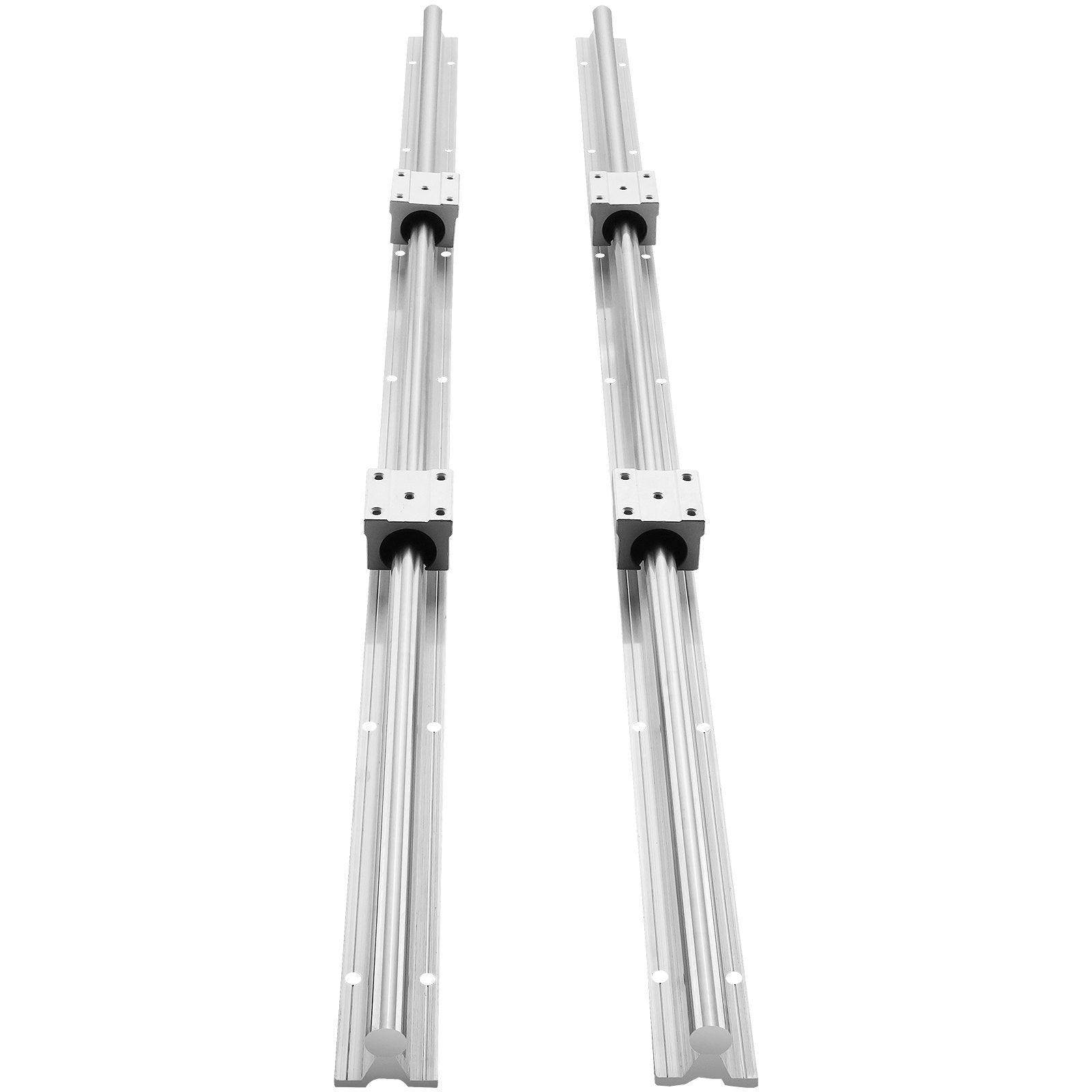 VEVOR Linear Guide Rail Set, SBR12 1000mm, 2 PCS 39.4 in/1000 mm SBR12 Guide Rails and 4 PCS SBR12UU Slide Blocks, Linear Rails and Bearings Kit for Automated Machines DIY Project CNC Router Machines 