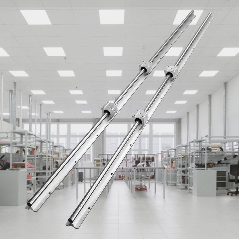 VEVOR Linear Guide Rail Set, SBR16 1500mm, 2 PCS 59 in/1500 mm SBR16 Guide Rails and 4 PCS SBR16UU Slide Blocks, Linear Rails and Bearings Kit for Automated Machines DIY Project CNC Router Machines 