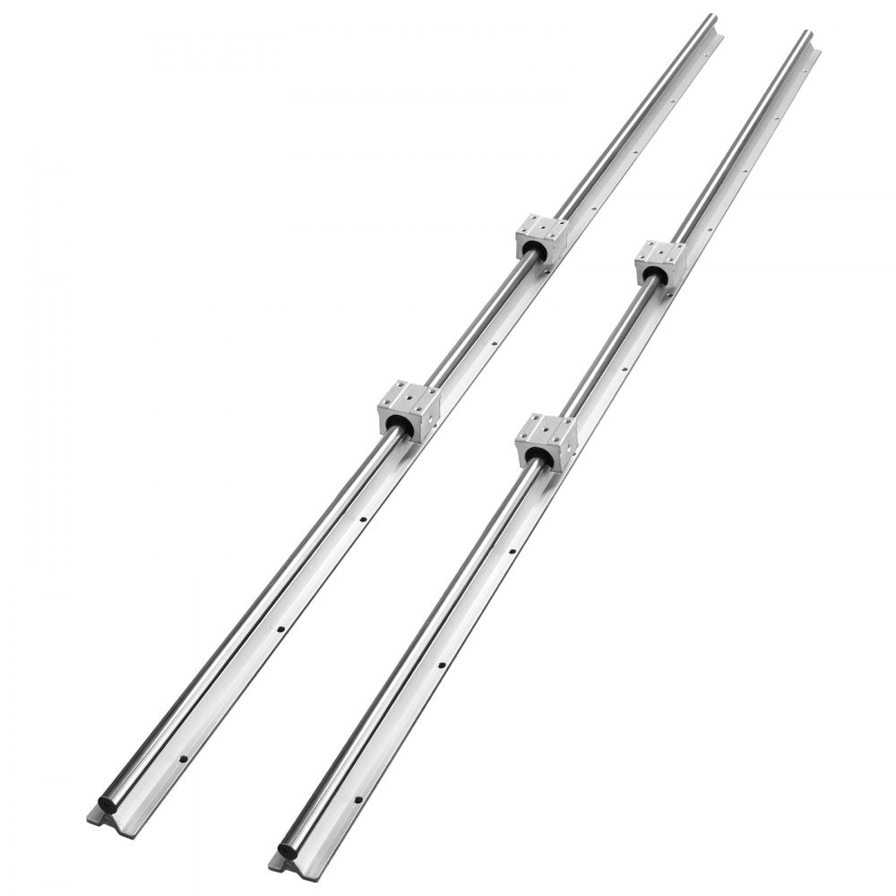 VEVOR Linear Guide Rail Set, SBR16 1500mm, 2 PCS 59 in/1500 mm SBR16 Guide Rails and 4 PCS SBR16UU Slide Blocks, Linear Rails and Bearings Kit for Automated Machines DIY Project CNC Router Machines 