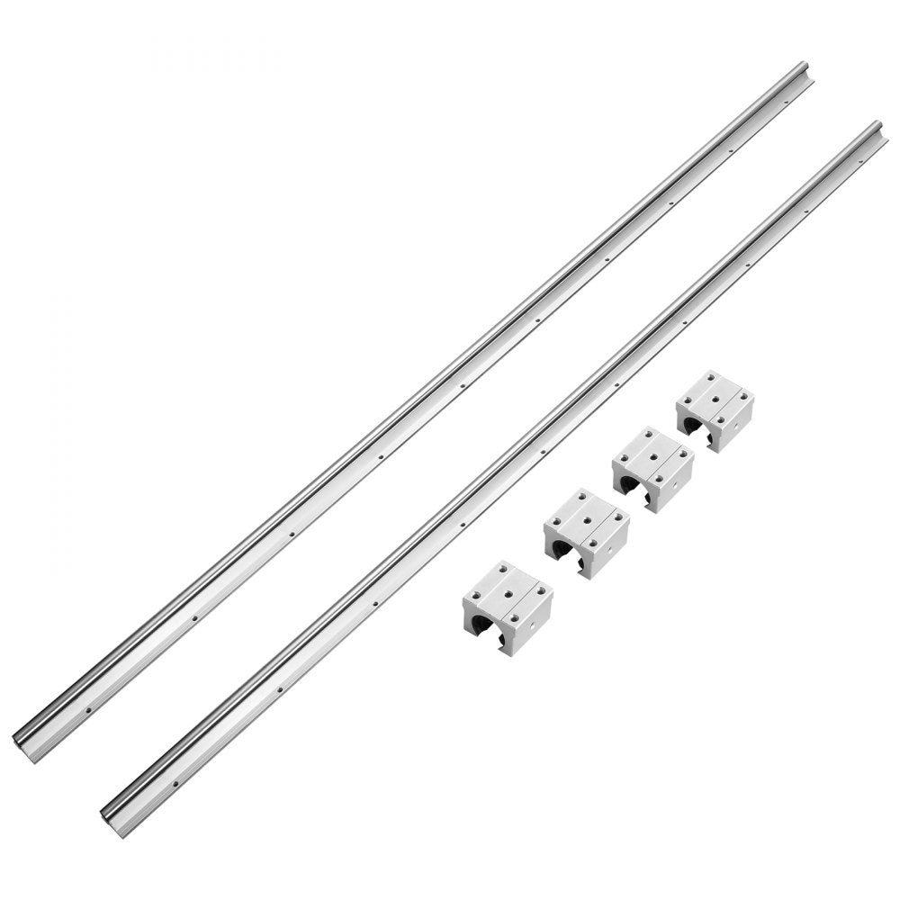VEVOR Linear Guide Rail Set, SBR16 1500mm, 2 PCS 59 in/1500 mm SBR16 Guide Rails and 4 PCS SBR16UU Slide Blocks, Linear Rails and Bearings Kit for Automated Machines DIY Project CNC Router Machines 