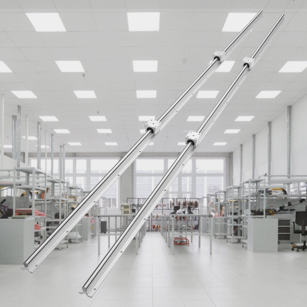 VEVOR Linear Guide Rail Set, SBR16 2000mm, 2 PCS 78.7 in/2000 mm SBR16 Guide Rails and 4 PCS SBR16UU Slide Blocks, Linear Rails and Bearings Kit for Automated Machines DIY Project CNC Router Machines 