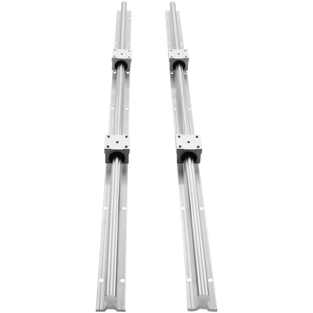 VEVOR Linear Guide Rail Set, SBR20 1000mm, 2 PCS 39.4 in/1000 mm SBR20 Guide Rails and 4 PCS SBR20UU Slide Blocks, Linear Rails and Bearings Kit for Automated Machines DIY Project CNC Router Machines 