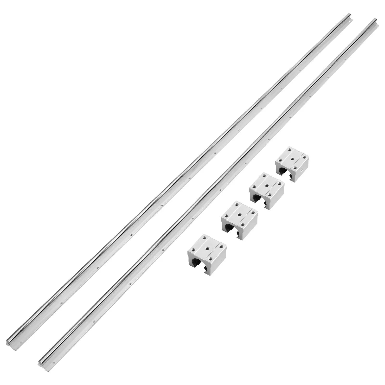 VEVOR Linear Guide Rail Set, SBR20 1800mm, 2 PCS 70.9 in/1800 mm SBR20 Guide Rails and 4 PCS SBR20UU Slide Blocks, Linear Rails and Bearings Kit for Automated Machines DIY Project CNC Router Machines