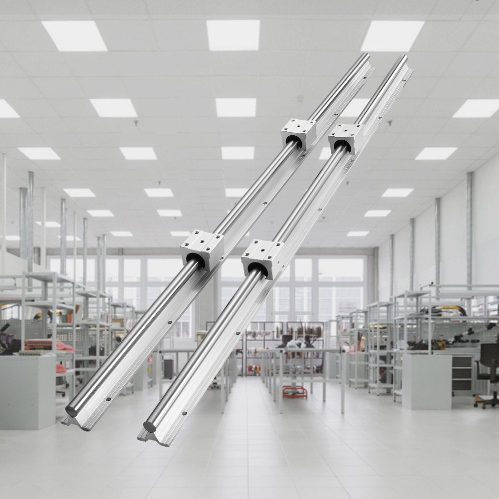VEVOR Linear Guide Rail Set, SBR20 800mm, 2 PCS 31.5 in/800 mm SBR20 Guide Rails and 4 PCS SBR20UU Slide Blocks, Linear Rails and Bearings Kit for Automated Machines DIY Project CNC Router Machines 