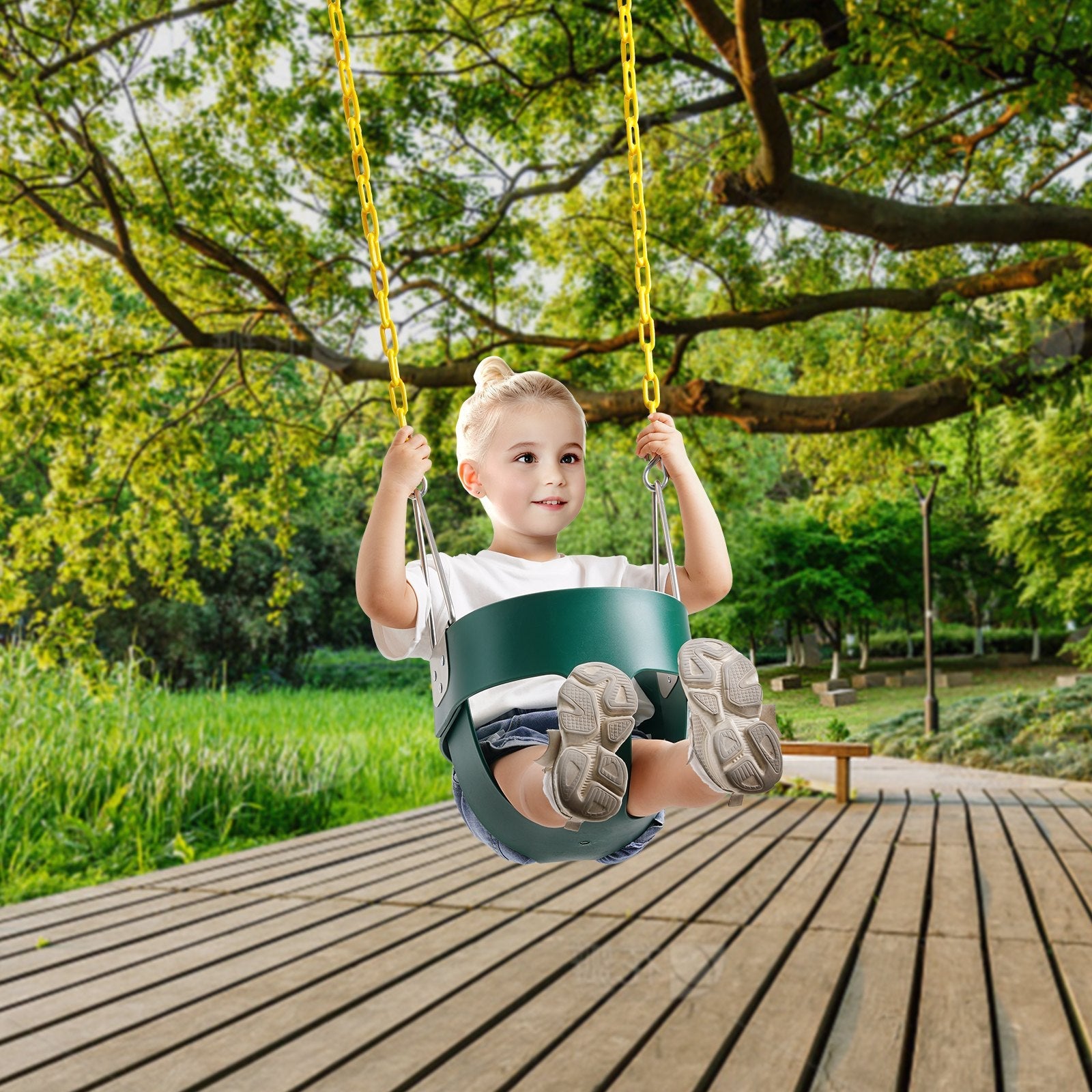 VEVOR Toddler Swing Seat High Back Full Bucket Baby Swing Seat Support 150 lbs 