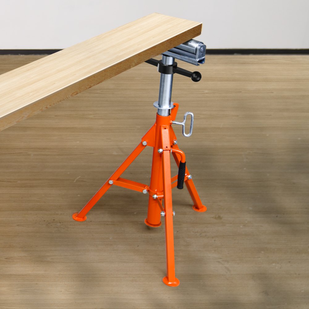 VEVOR Roller Stand, Heavy Duty 2500 LBS Load Capacity, 27.6"-52" Height Adjustable, 45# Steel Folding Roller Support Stand for Long Boards, Metal Pipes or Bars 