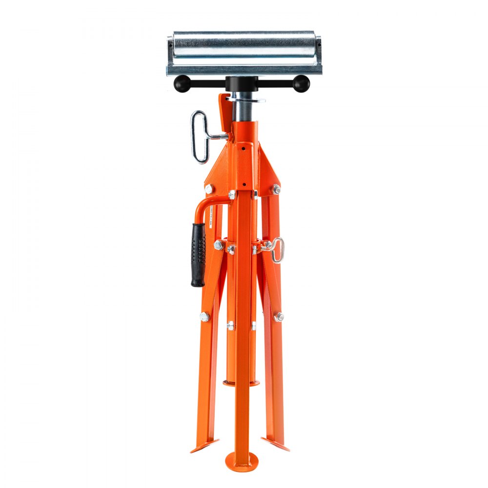 VEVOR Roller Stand, Heavy Duty 2500 LBS Load Capacity, 27.6"-52" Height Adjustable, 45# Steel Folding Roller Support Stand for Long Boards, Metal Pipes or Bars 