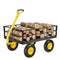 VEVOR Steel Garden Cart 1200lb Capacity Heavy Duty Yard Wagon Cart 13in Tires