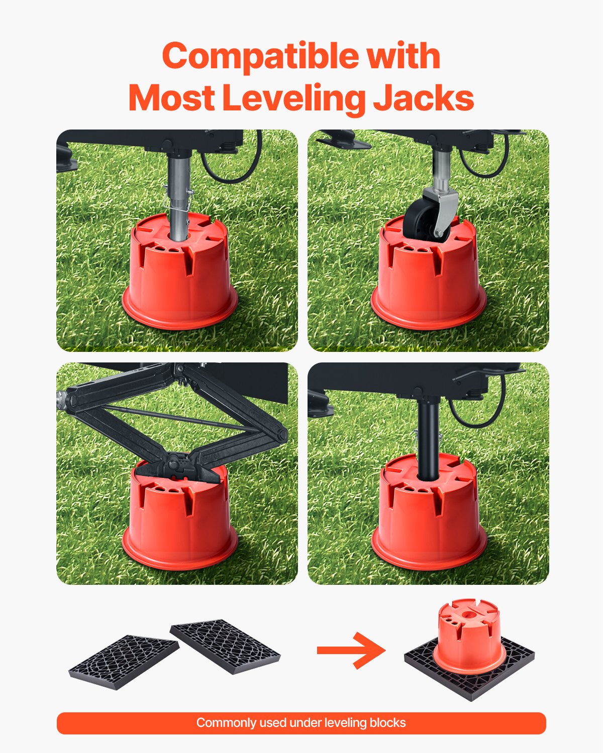 Trailer Jack Blocks 6 RV Leveling Blocks 8" High 2000 lbs with 2 Pads 