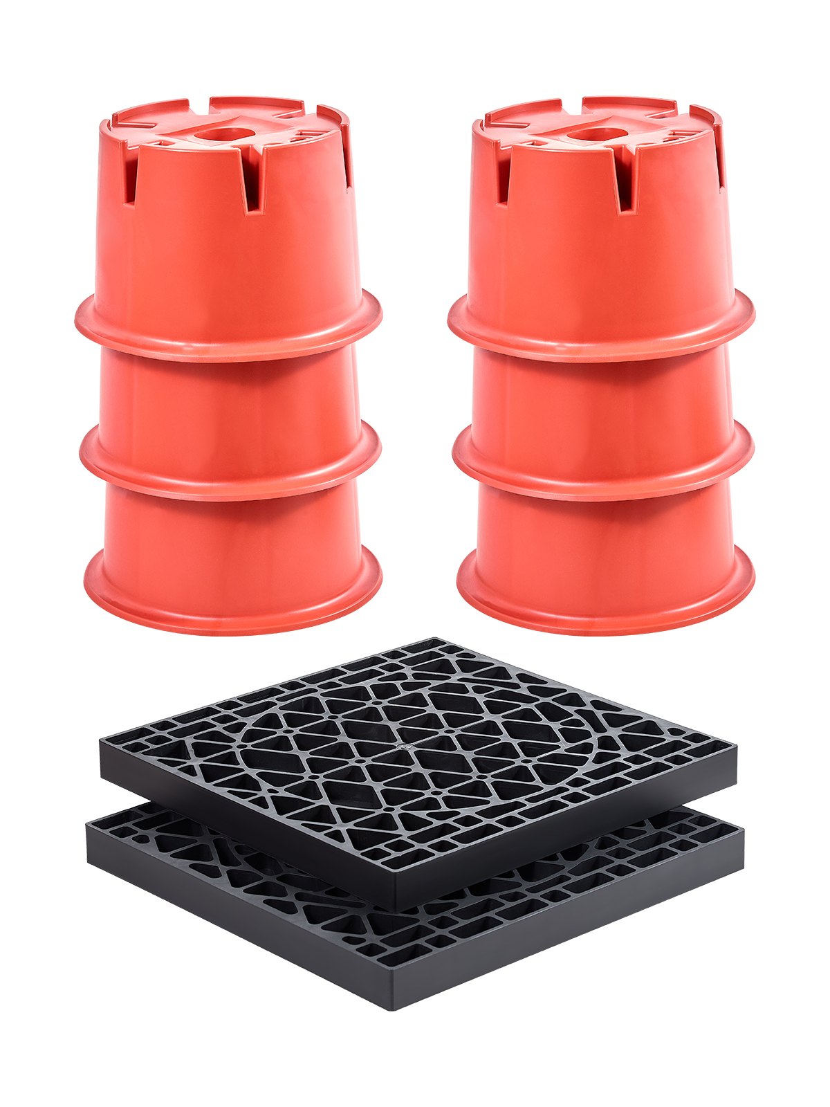 Trailer Jack Blocks 6 RV Leveling Blocks 8" High 2000 lbs with 2 Pads 