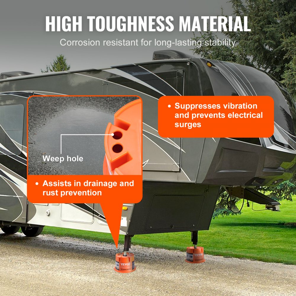 VEVOR Trailer Jack Block, 2000 lbs Capacity per RV Leveling Block, High-quality Polypropylene RV Camper Stabilizer Blocks, RV Travel Accessories Use for Any Tongue Jack, Post, Foot, 5th Wheels, 2-Pack 