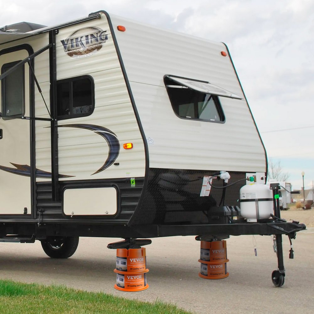 VEVOR Trailer Jack Block, 2000 lbs Capacity per RV Leveling Block, High-quality Polypropylene RV Camper Stabilizer Blocks, RV Travel Accessories Use for Any Tongue Jack, Post, Foot, 5th Wheels, 2-Pack 