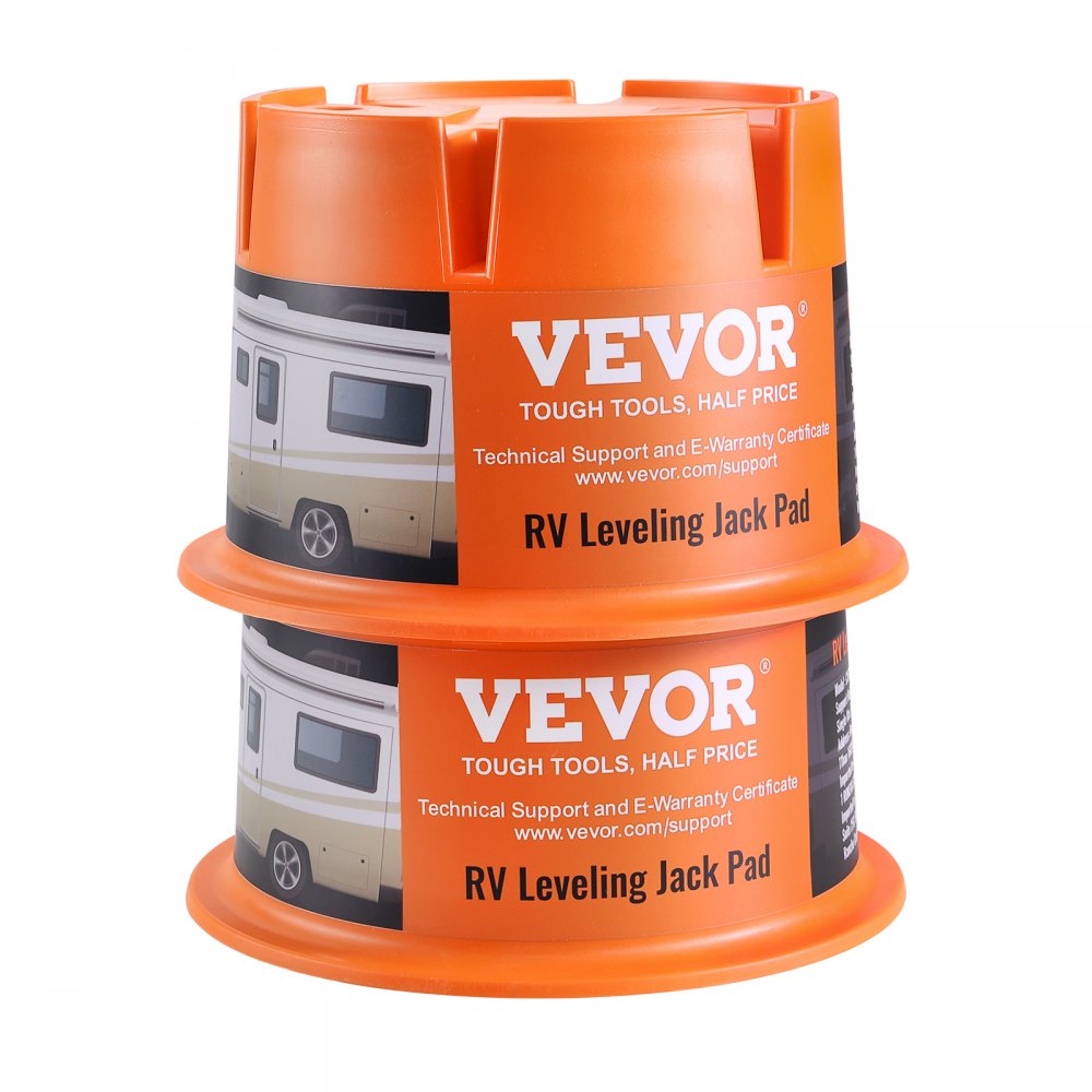 VEVOR Trailer Jack Block, 2000 lbs Capacity per RV Leveling Block, High-quality Polypropylene RV Camper Stabilizer Blocks, RV Travel Accessories Use for Any Tongue Jack, Post, Foot, 5th Wheels, 2-Pack 