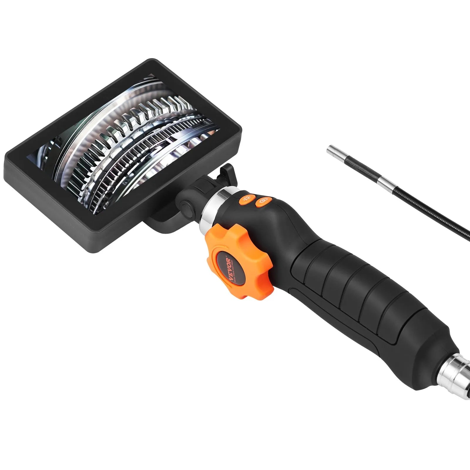 VEVOR Borescope Endoscope Two-Way 180° Articulating 5" IPS 8X Zoom 6.4mm Lens