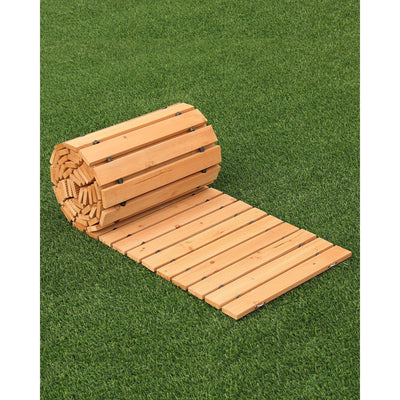 VEVOR 12 ft L x 22 in W Straight Wooden Garden Pathway Roll Out Garden Walkway 