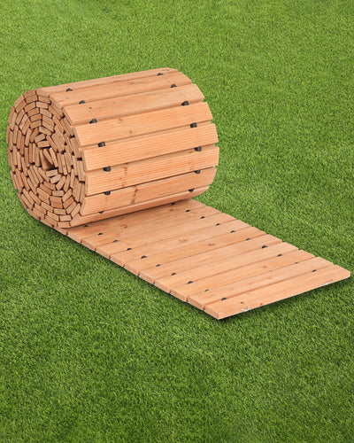 VEVOR 16 ft L x 17 in W Straight Wooden Garden Pathway Roll Out Garden Walkway 