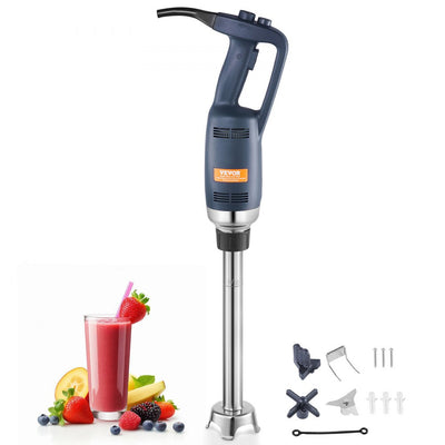 VEVOR Commercial Immersion Blender, 350W Heavy Duty Hand Mixer, 16 inch Stepless Variable Speed Mixer with Stainless Steel Blade, Multi-Purpose Portable Mixer for Soup, Sauces, Mashed Potatoes, Cream 
