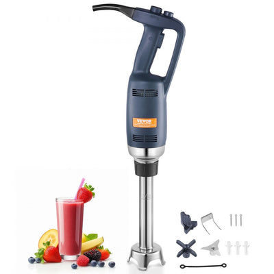 VEVOR Commercial Immersion Blender, 350W Heavy Duty Hand Mixer, 10 inch Stepless Variable Speed Mixer with Stainless Steel Blade, Multi-Purpose Portable Mixer for Soup, Sauces, Mashed Potatoes, Cream 