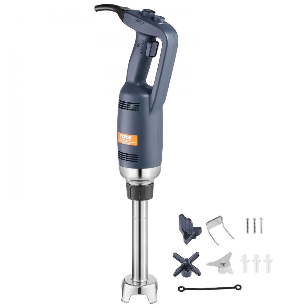 VEVOR Commercial Immersion Blender, 350W Heavy Duty Hand Mixer, 10 inch Stepless Variable Speed Mixer with Stainless Steel Blade, Multi-Purpose Portable Mixer for Soup, Sauces, Mashed Potatoes, Cream 