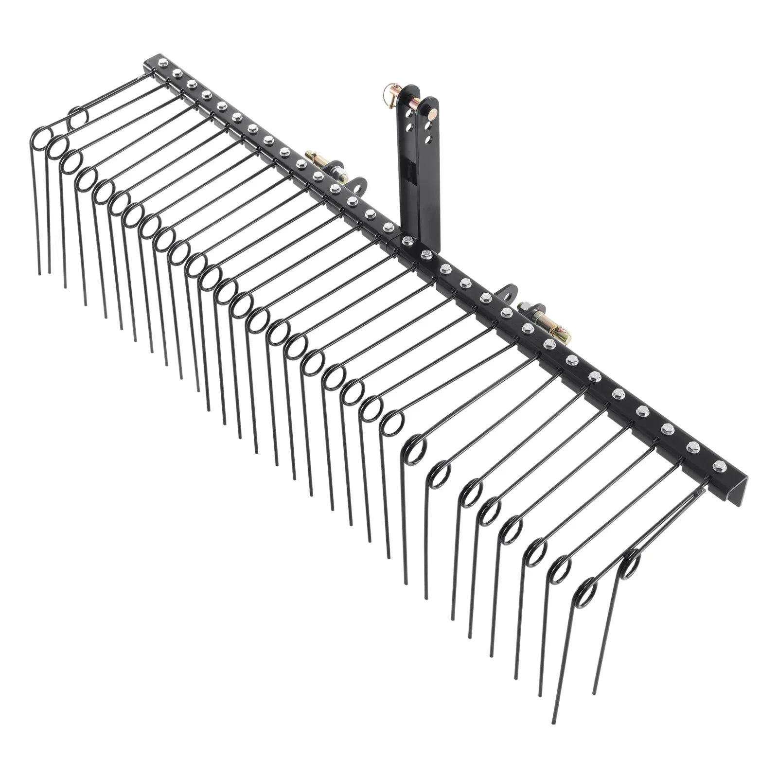 VEVOR Tow Behind Landscape Rake, 72" Tow Dethatcher with 32 Steel Tines, Lawn Dethatcher Rake Attaches to Category 1, 3 Point Hitch for Tractor, for Leaves, Pine Needles, Straw, and Grass