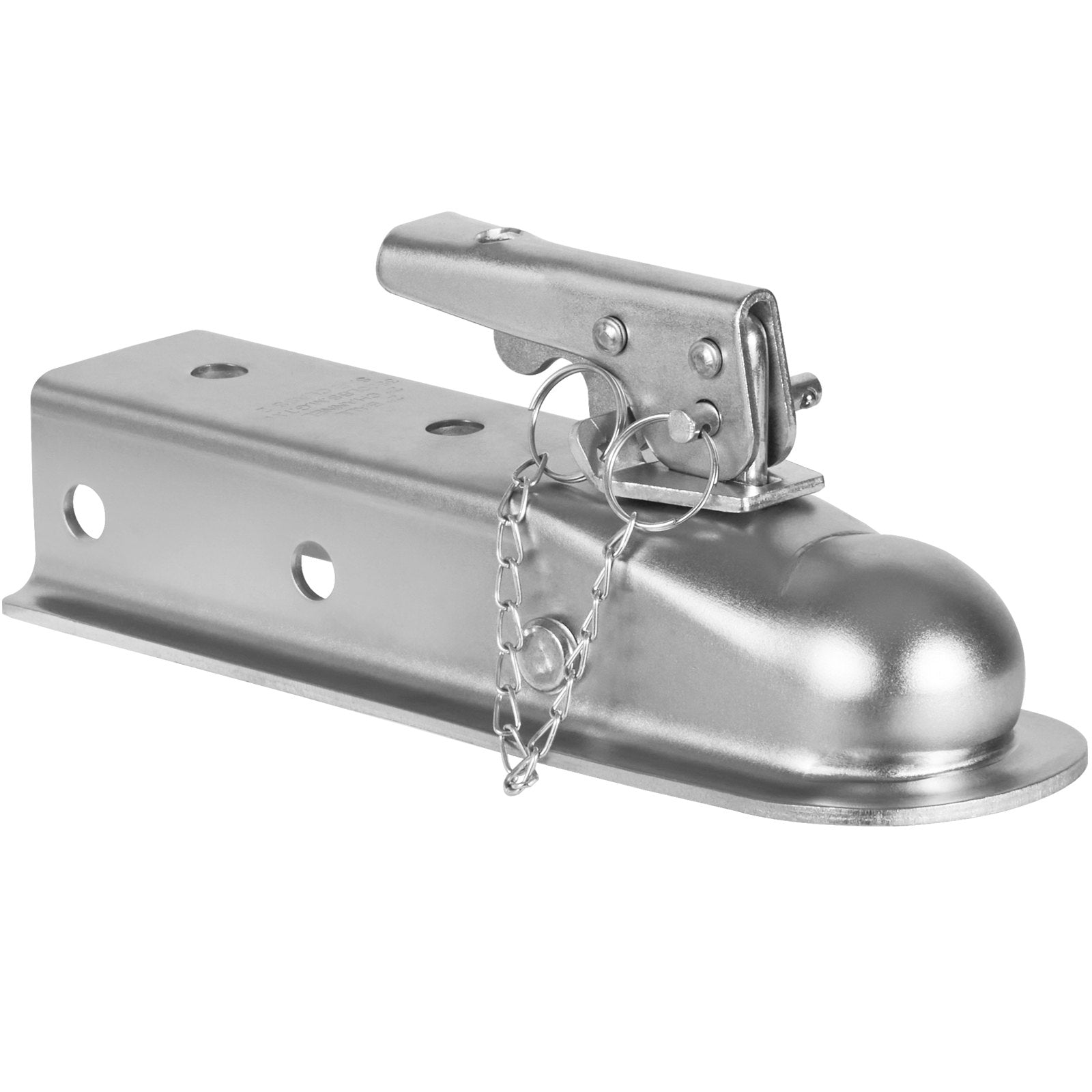VEVOR Straight Trailer Coupler, for 2-Inch Hitch Ball, 2-Inch Channel, 3500 lbs Capacity, Heavy Duty Trailer Tongue Coupler, Ideal for Towing Station Wagons, Pickup Trucks, SUVs, Zinc Plated Surface 