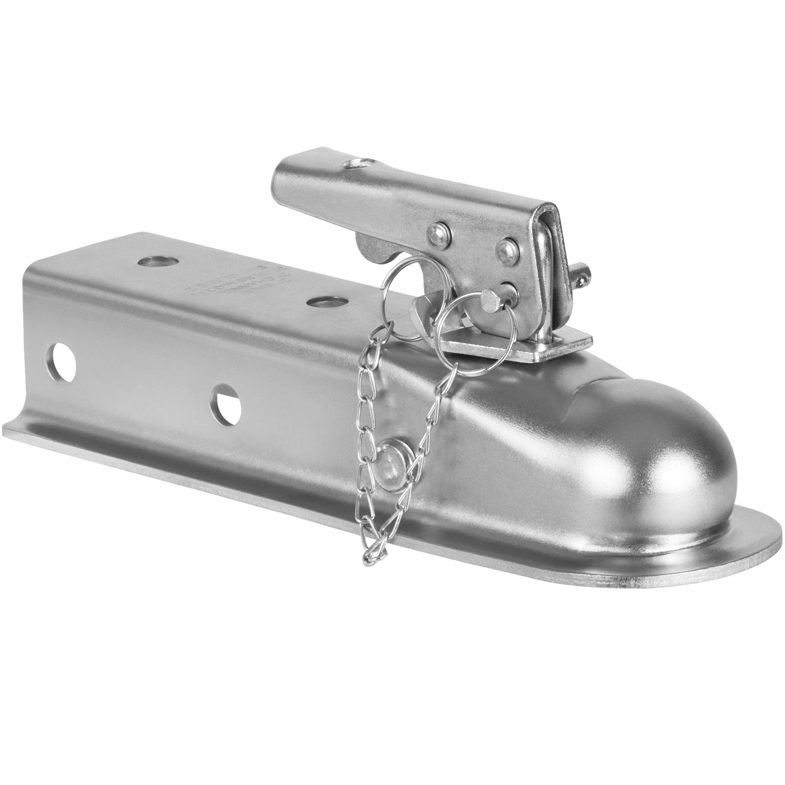 VEVOR Straight Trailer Coupler, for 2-Inch Hitch Ball, 2-Inch Channel, 3500 lbs Capacity, Heavy Duty Trailer Tongue Coupler, Ideal for Towing Station Wagons, Pickup Trucks, SUVs, Zinc Plated Surface 