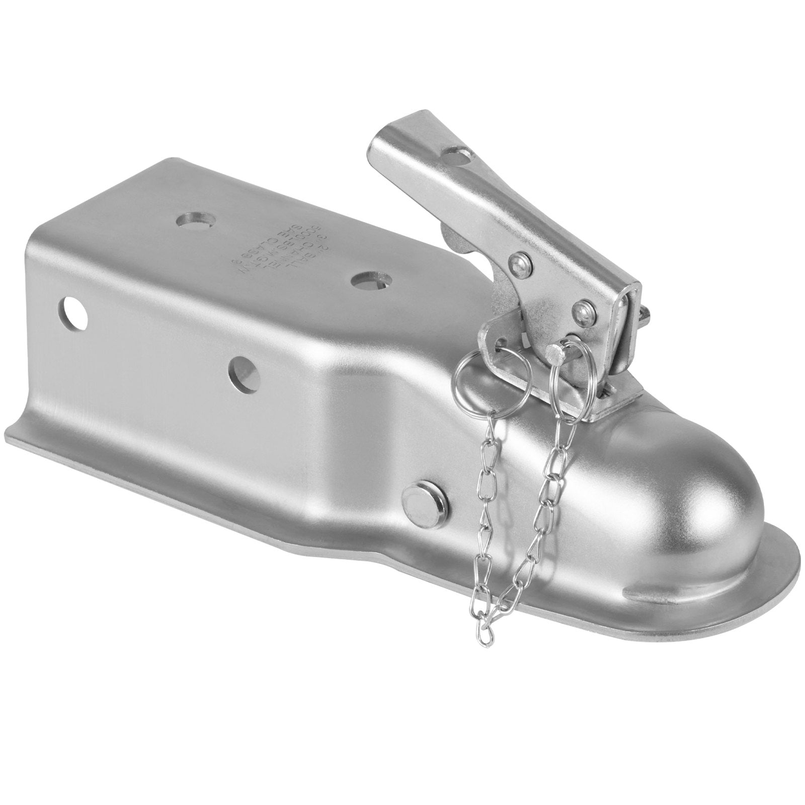 VEVOR Straight Trailer Coupler, for 2-Inch Hitch Ball, 3-Inch Channel, 5000 lbs Capacity, Heavy Duty Trailer Tongue Coupler, Ideal for Towing Station Wagons, Pickup Trucks, SUVs, Zinc Plated Surface 