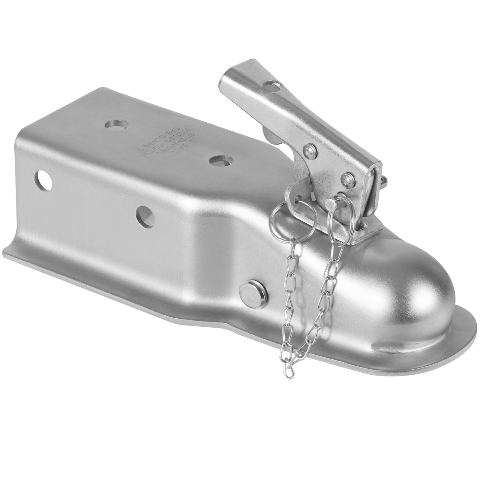 VEVOR Straight Trailer Coupler, for 2-Inch Hitch Ball, 3-Inch Channel, 5000 lbs Capacity, Heavy Duty Trailer Tongue Coupler, Ideal for Towing Station Wagons, Pickup Trucks, SUVs, Zinc Plated Surface 