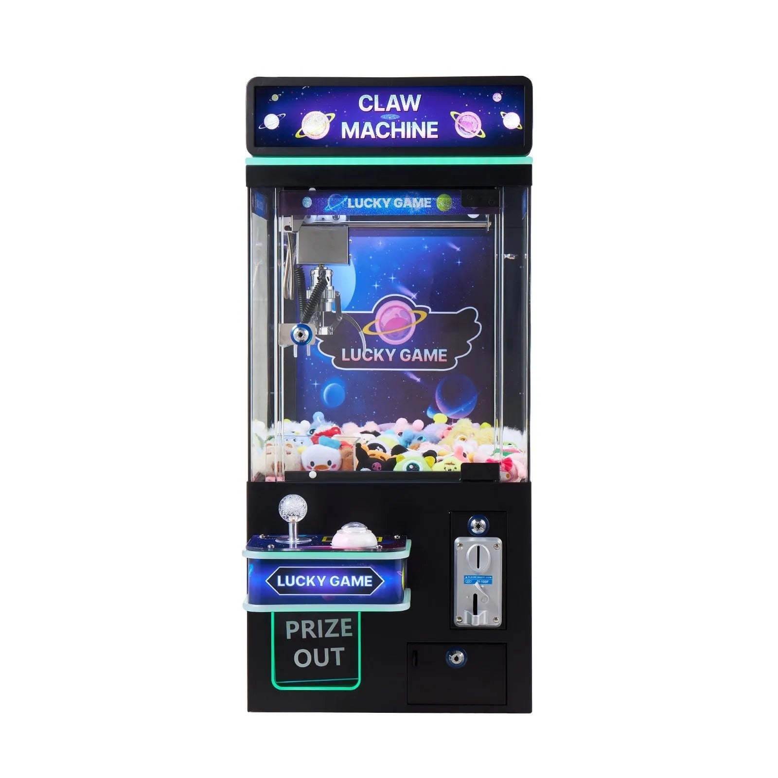 VEVOR Claw Crane Machine, Medium-Sized Arcade Game Machine with Light & Sound, Adjustable Steel Claws, Precise Toy Candy Grabber Prize Dispenser Vending Toy, for Commercial Home Cinema, Black Purple 