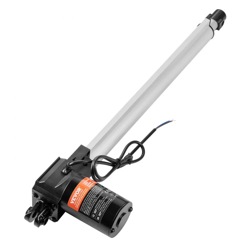 VEVOR Linear Actuator 12V, 16 Inch Heavy Duty 1320lbs /6000N Linear Actuator, 0.19"/s Linear Motion Actuator with Mounting Bracket & IP44 Protection for Electric Door Industrial Machinery Vessels Cargo