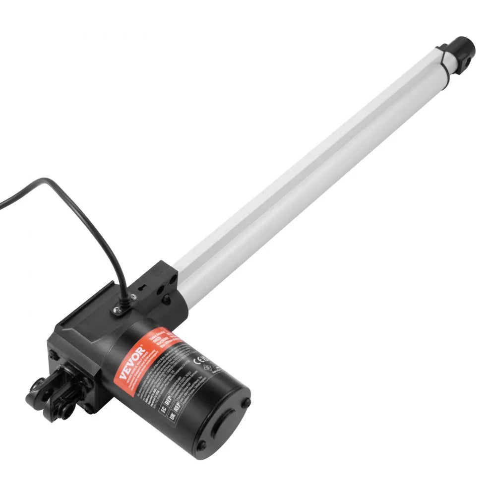VEVOR Linear Actuator 12V, 16 Inch Heavy Duty 1320lbs /6000N Linear Actuator, 0.19"/s Linear Motion Actuator with Mounting Bracket & IP44 Protection for Electric Door Industrial Machinery Vessels Cargo