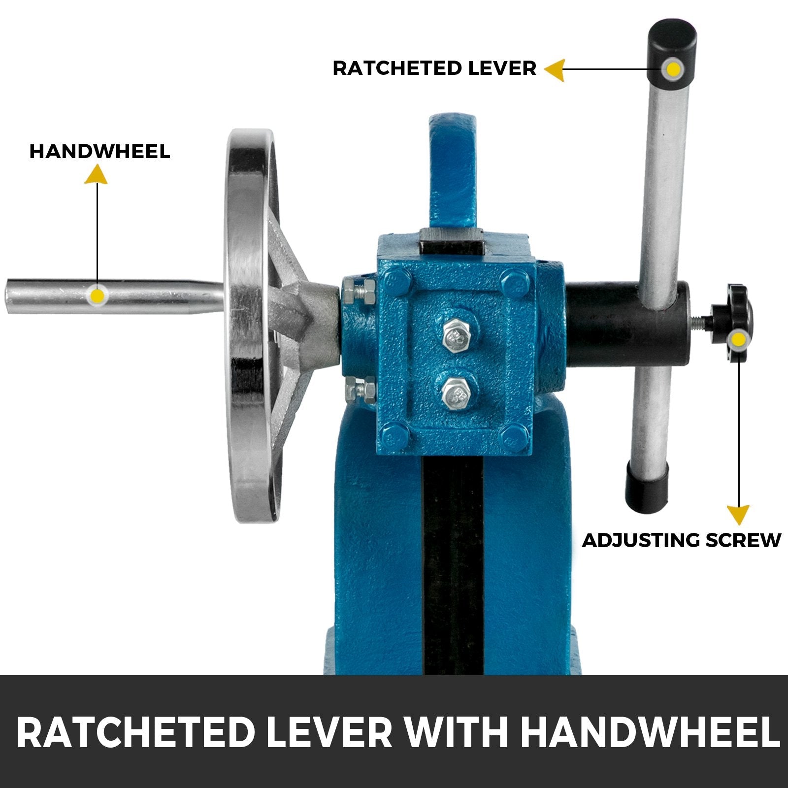 VEVOR Heavy Duty Arbor Press 1 Ton, Manual Arbor Press with Handwheel, Manual Desktop Metal Arbor Press 4-5/8 Inch Max. Working Height, for Riveting Punching Holes 