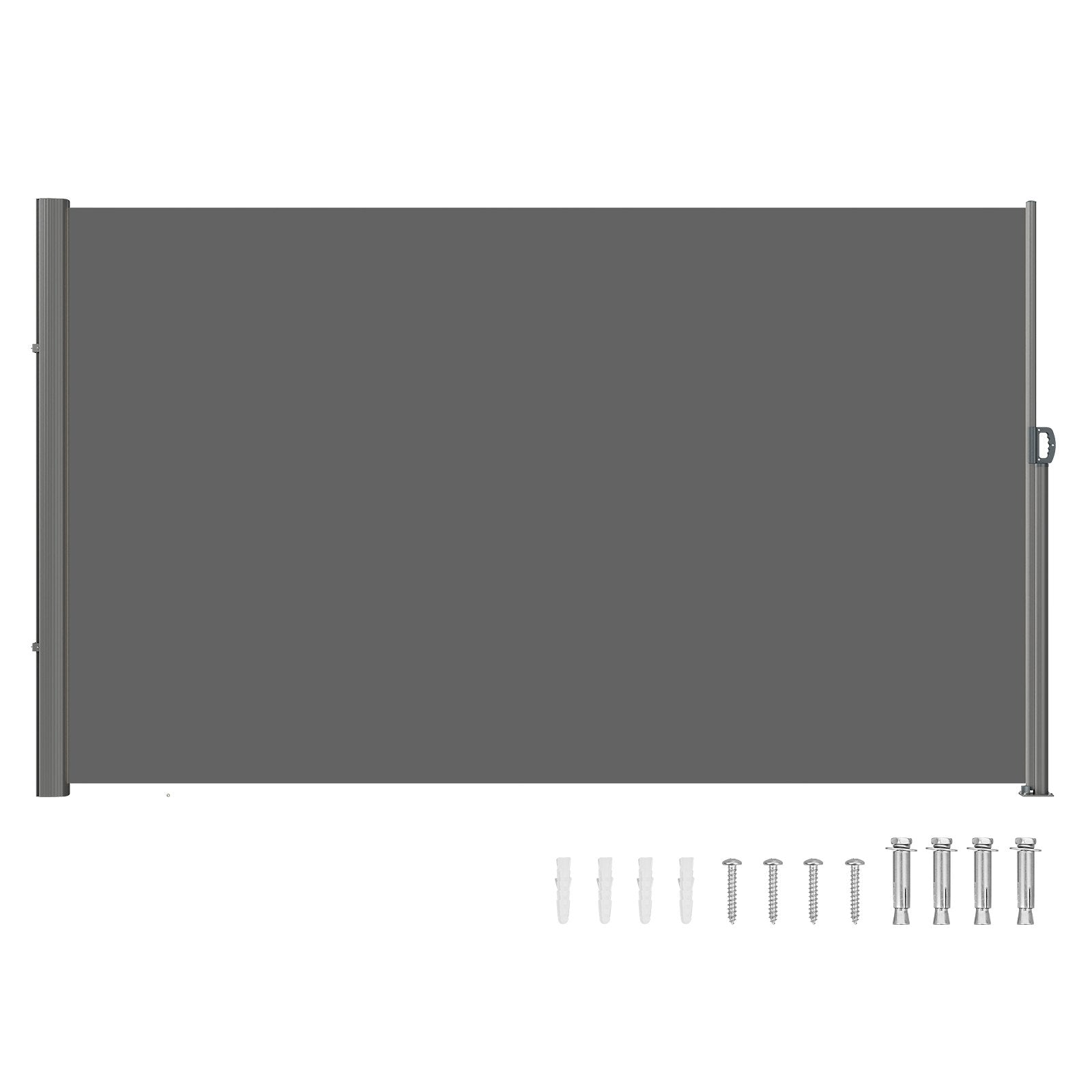 VEVOR Retractable Side Awning 118" x 71", Retractable Patio Screen Waterproof, Retractable Room Divider Grey for Privacy, Garden, Outdoor, Patio and Terrace 