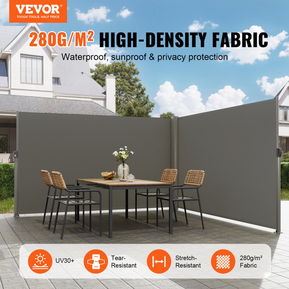Retractable Side Awning Patio Screen Retractable Fence 71x236inch Privacy Screen 