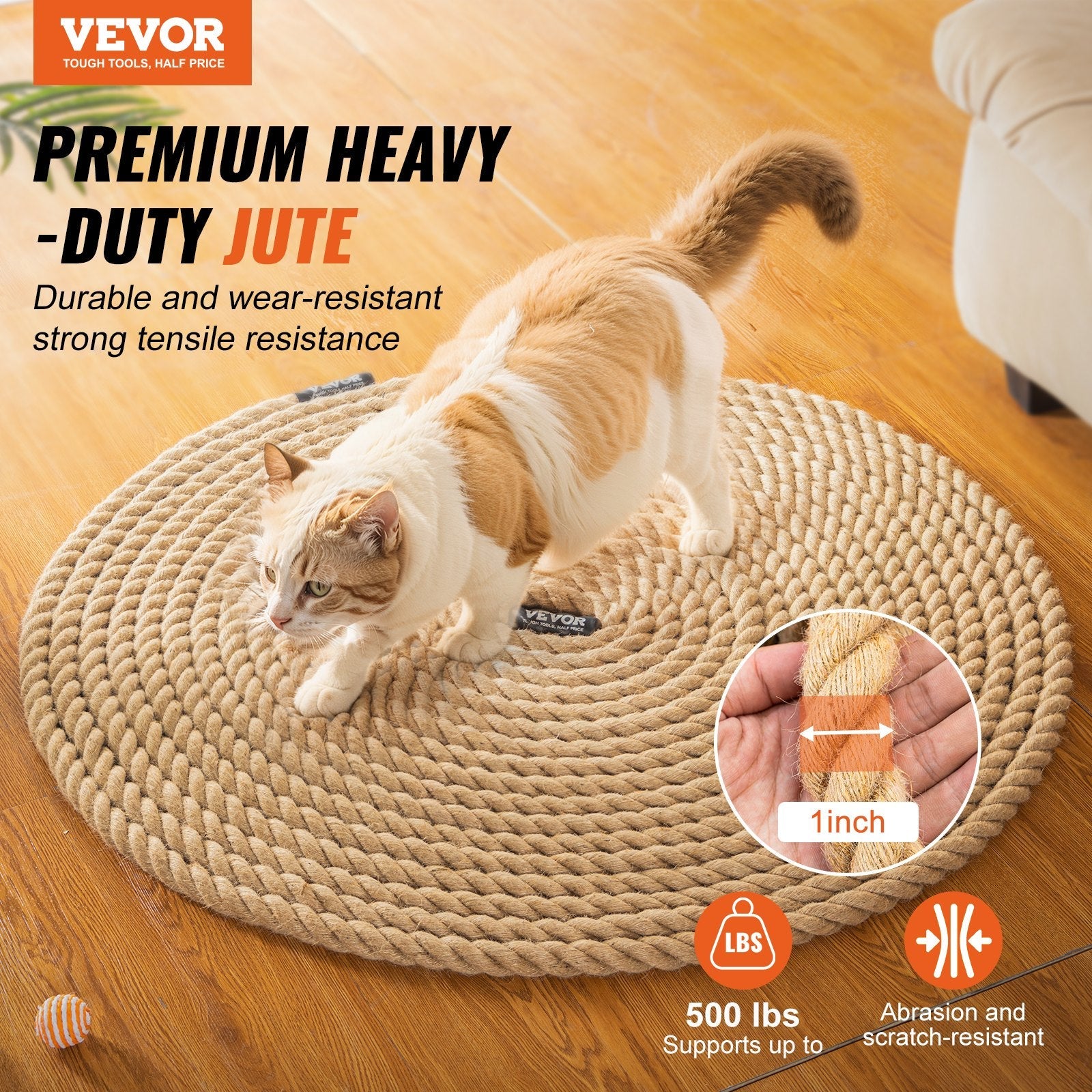 VEVOR 1"x100FT Gym Climbing Rope Fitness Strength Training Rope Home Exercise 