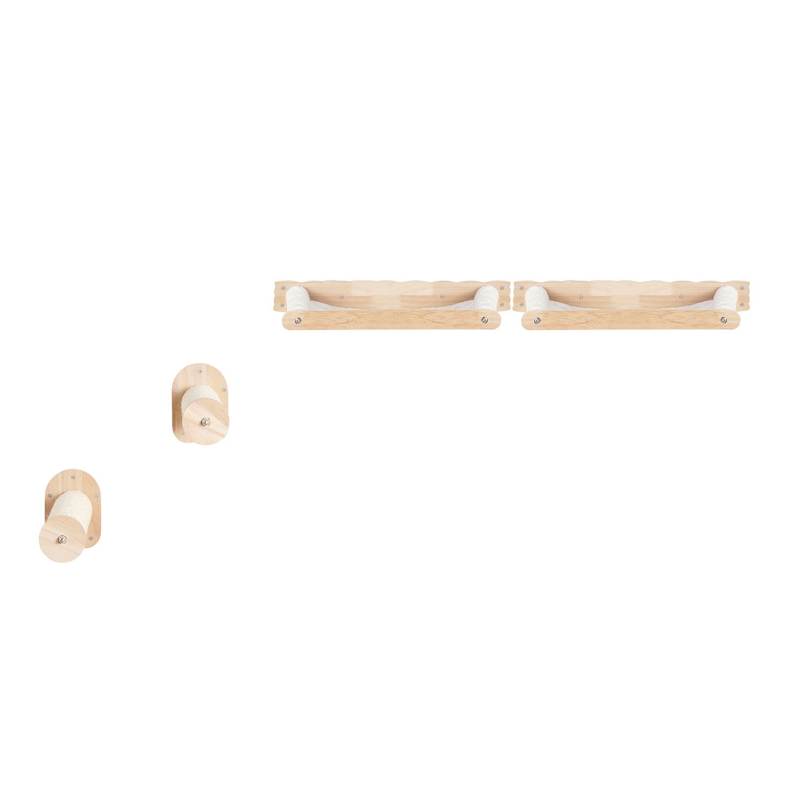 VEVOR Wall Mounted Cat Shelves with 2 Jumping Posts & 2 Hammocks up to 40 lbs 