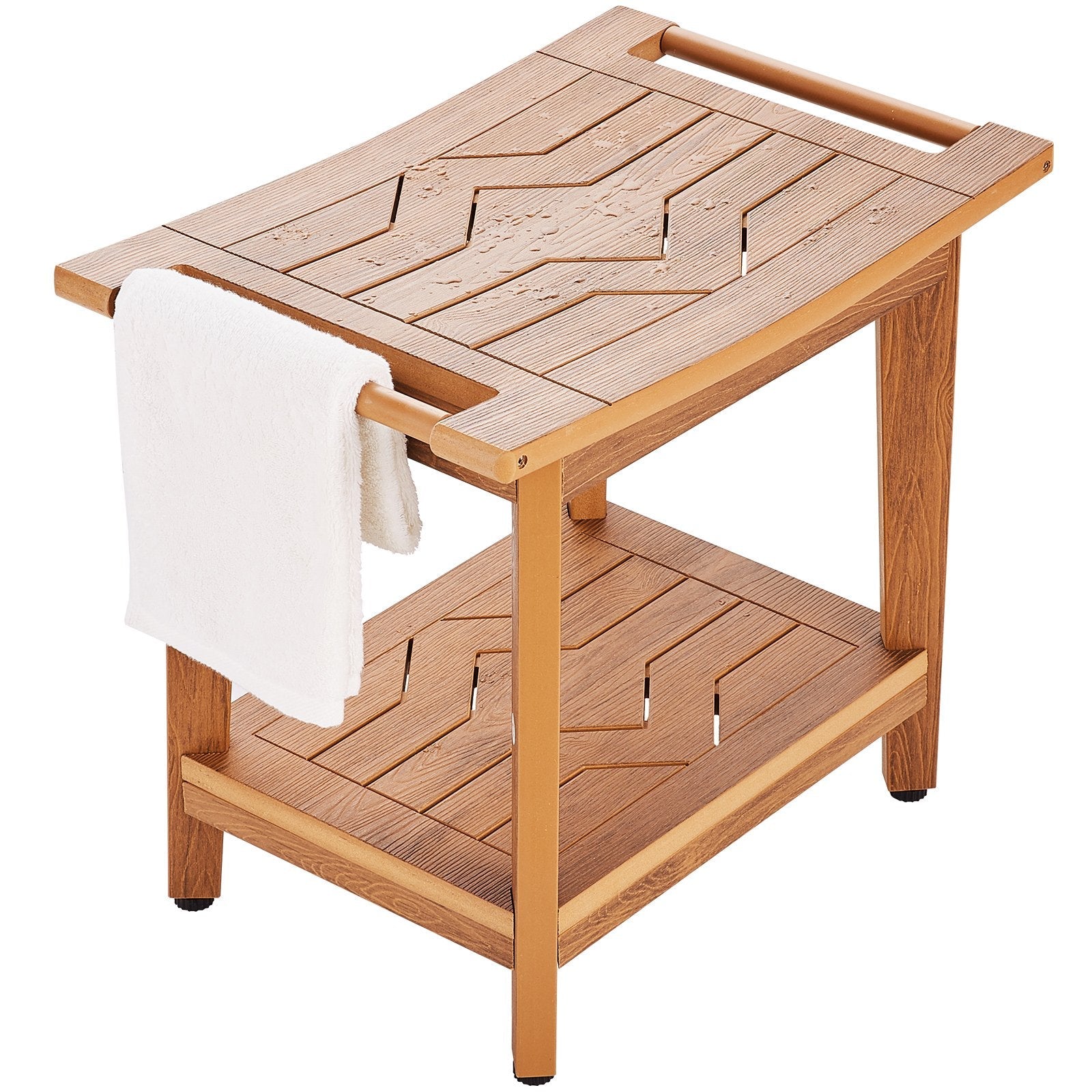 VEVOR Poly Lumber Shower Bench 21 x 14 x 18.5 in Shower Stool Chair for Bathroom 
