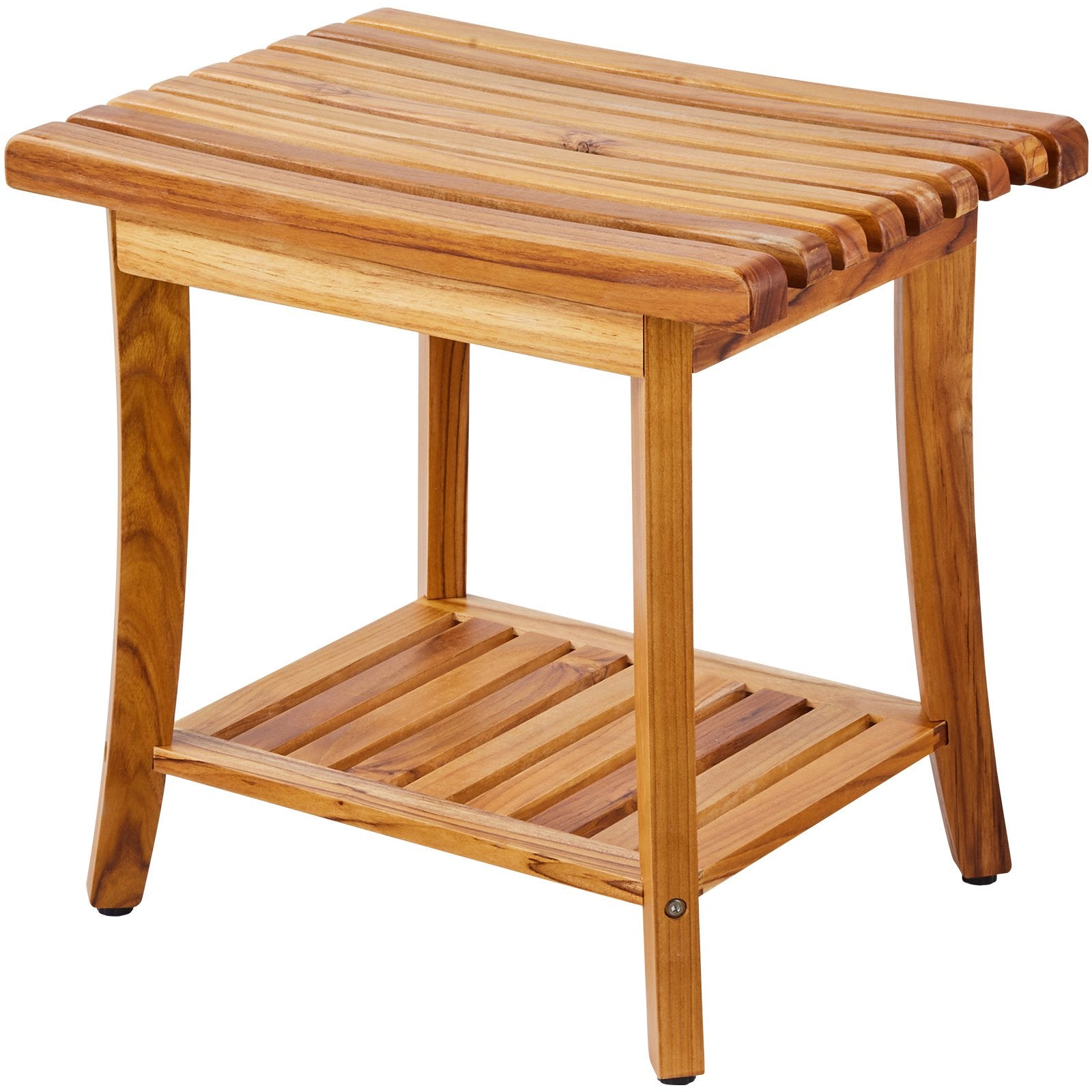 VEVOR Teak Shower Bench 20 x 14.3 x 17.9 in Wood Shower Stool Chair for Bathroom 