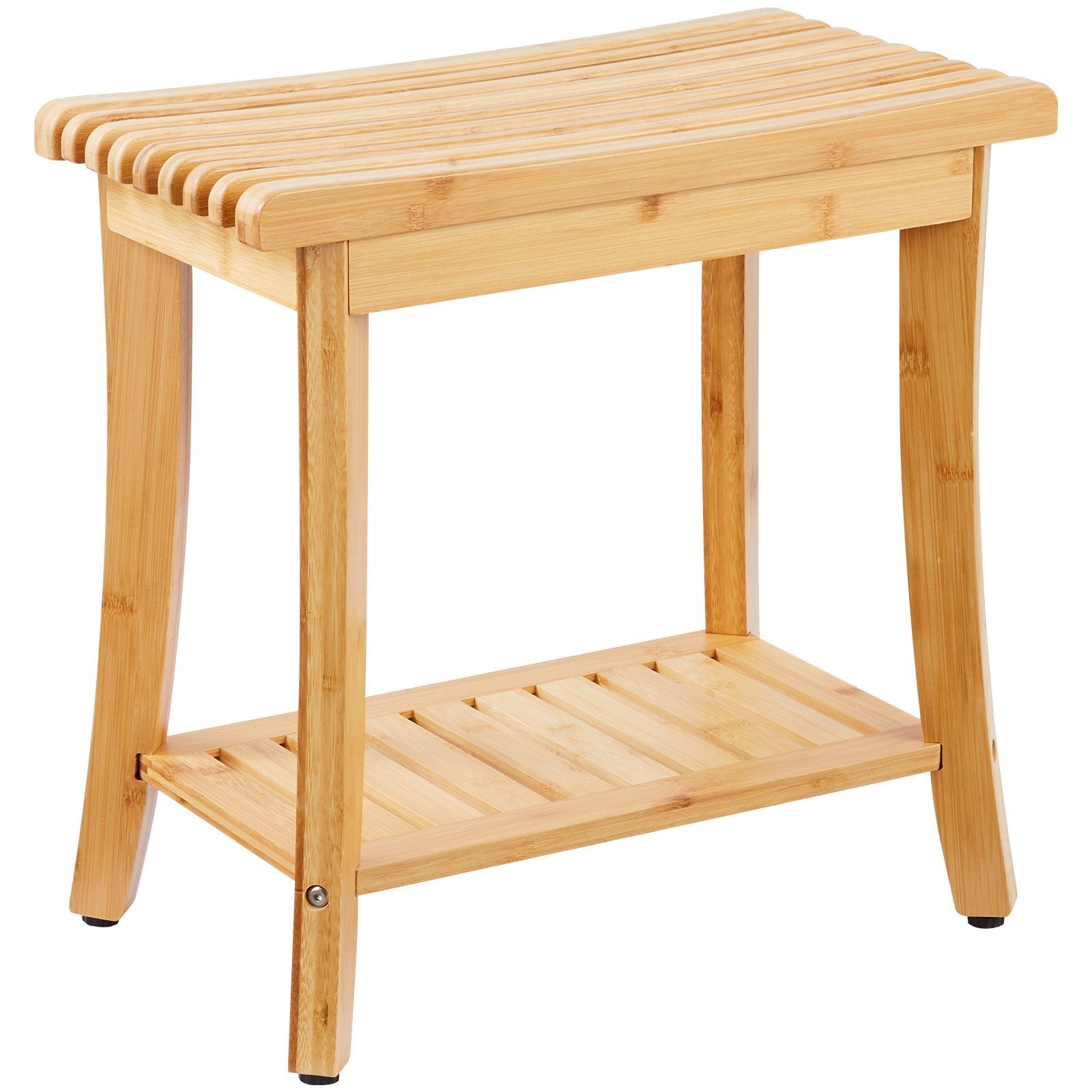 VEVOR Bamboo Shower Bench 19.1 x 11.3 x 18.3 in Shower Stool Chair for Bathroom 